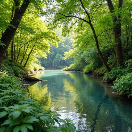 Imagine de fundal cu natură luxuriantă și elemente care sugerează echilibru și sănătate naturală