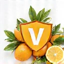 Ilustrație cu o moleculă de vitamină C, citrice și un scut, simbolizând imunitatea